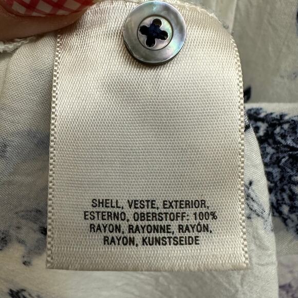 Maeve Fauna Animal Print Long Sleeve Pleated Button Front Tunic Small Wildlife - Picture 9 of 10